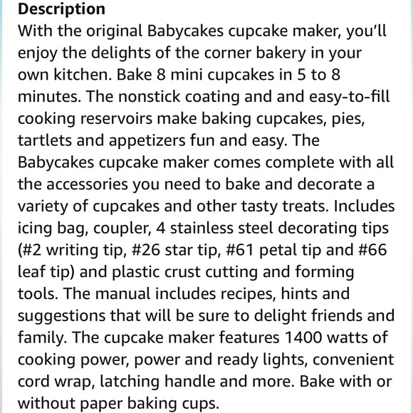 🧁BABYCAKES pink CUPCAKE baker NWOT - Picture 6 of 12